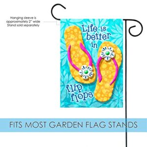 Toland Home Garden 1112096 Flip Flop Life Summer Flag 12x18 Inch Double Sided for Outdoor Beach House Yard Decoration
