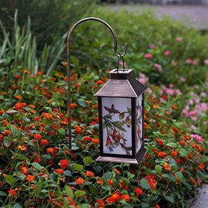 EXCMARK 10 Pathway Lights&1 Hummingbird Lantern. Solar Lights Outdoor Decorative, Solar Pathway Lights Outdoor for Garden Yard Walkway Sidewalk Driveway.