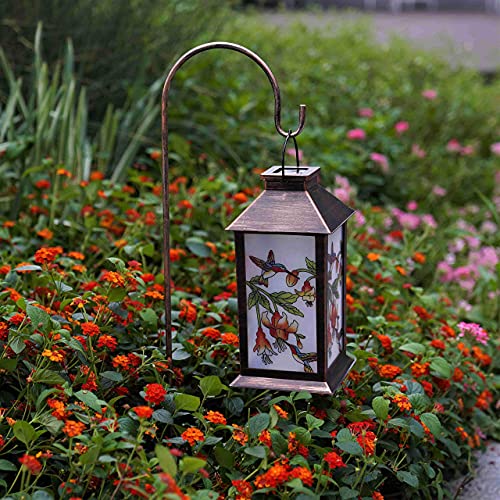 EXCMARK 10 Pathway Lights&1 Hummingbird Lantern. Solar Lights Outdoor Decorative, Solar Pathway Lights Outdoor for Garden Yard Walkway Sidewalk Driveway.