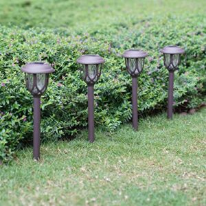 EXCMARK 10 Pathway Lights&1 Hummingbird Lantern. Solar Lights Outdoor Decorative, Solar Pathway Lights Outdoor for Garden Yard Walkway Sidewalk Driveway.