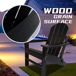 BIVODA Folding Adirondack Chair, Fire Pit Chairs, Outdoor HDPE Weather Resistant Adirondack Chair,Plastic Campfire Chair for Deck Backyard Patio Outdoor Poolside Porch Lawn Outside