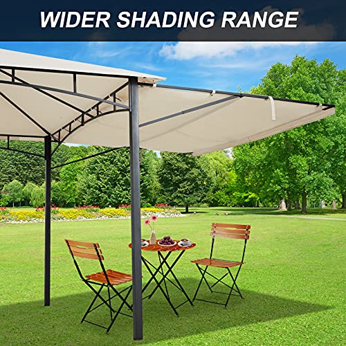 AVAWING 10x10 FT Gazebos for Patios, Large 2-Tier Outdoor Garden Canopy Tent with Ventilation and Adjustable Half Awnings for Party, Backyard