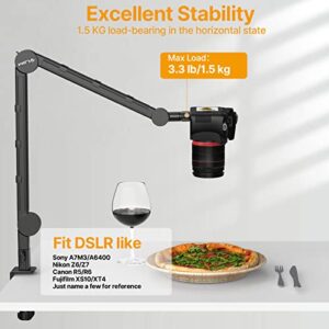 VIJIM LS25 Camera Desk Mount, Flexible Overhead Webcam Stand with Boom Arm, Table C-Clamp Suitable for Photography Videography Live Stream