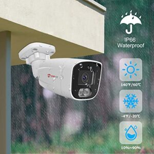 Anpviz 4MP PoE IP Bullet Camera with Microphone/Audio, IP Security Camera Outdoor Indoor, Night Vision 65ft, Waterproof IP66, 108° Wide Angle 2.8mm Lens, 24/7 Recording