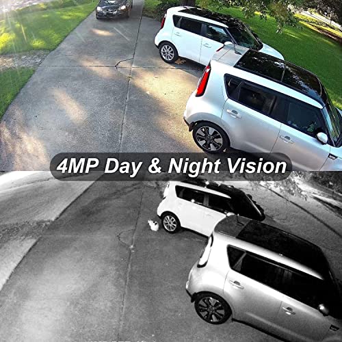 Anpviz 4MP PoE IP Bullet Camera with Microphone/Audio, IP Security Camera Outdoor Indoor, Night Vision 65ft, Waterproof IP66, 108° Wide Angle 2.8mm Lens, 24/7 Recording