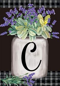 farmhouse monogram letter c garden flag floral briarwood lane 12.5″ x 18″