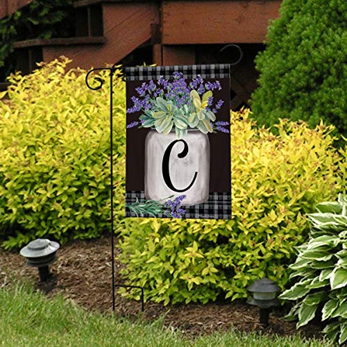 Farmhouse Monogram Letter C Garden Flag Floral Briarwood Lane 12.5" x 18"