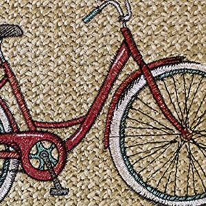 Honeycomb Indoor/Outdoor Raffia Bicycle Red Lumbar Toss Pillow: Woven Faux Jute, Recycled Polyester Fill, UV Resistant, Pack of 2 Pillows for Patio Furniture: 12” x 19” x 6”