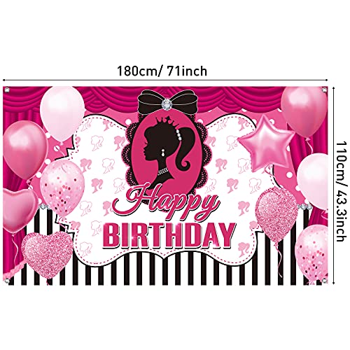 Princess Birthday Party Backdrop Pink Birthday Backdrop Princess Theme Backdrop Princess Photography Background Party Banner Girl Party Props Birthday Decorations Photo Booth for Girl Party Favor