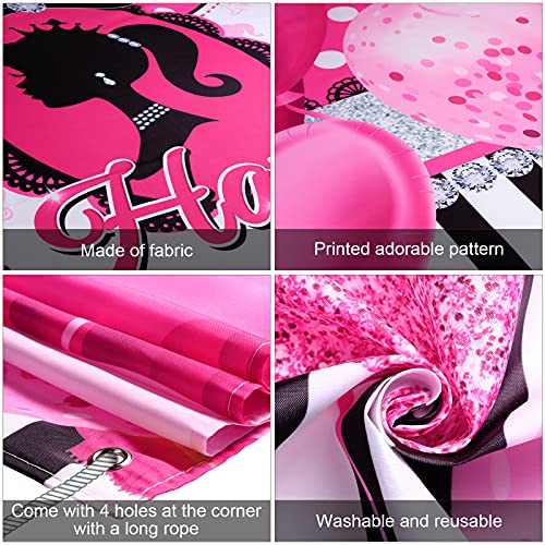 Princess Birthday Party Backdrop Pink Birthday Backdrop Princess Theme Backdrop Princess Photography Background Party Banner Girl Party Props Birthday Decorations Photo Booth for Girl Party Favor