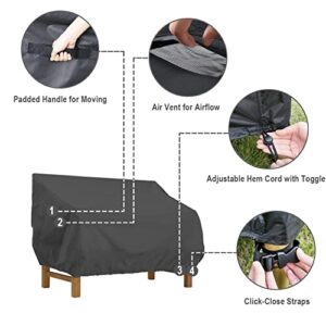 Outdoor Sofa Covers Waterproof Patio Furniture Covers Heavy Duty 600D Polyester UV Resistant Patio Cover with Air Vent and Handles (76"L x 32.5"D x 33"H)