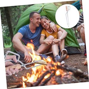 CLISPEED 2 Pcs Fire Tongs Clip Challah Bread Stainless Steel Grill Tongs Camping Oven Garden Nabber Trash Claw Pick up Firewood Tong Charcoal Clip Barbecue Charcoal Clamp BBQ Charcoal Clamp