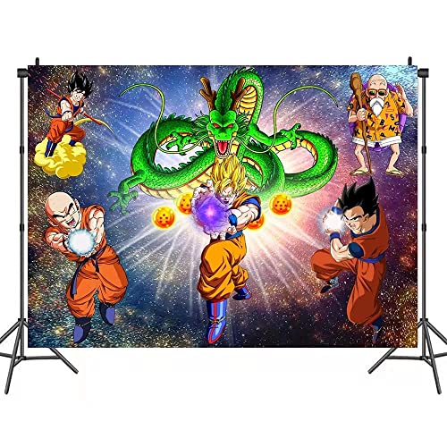 Dragon Ball Backdrop,Dragon Ball Z Birthday Party Banner Background for Photography Children Birthday Party Decoration Supplies(5x3ft)