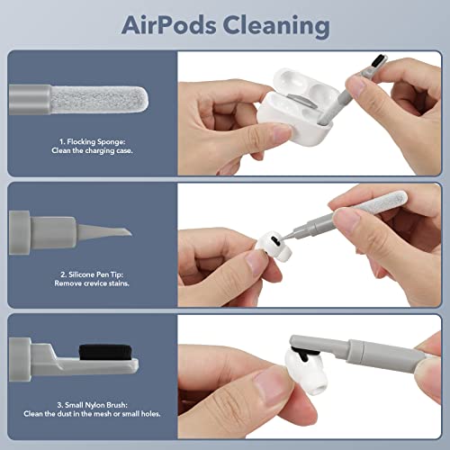 Electronics Cleaner Kit, AGPTEK 6-in-1 Keyboard Cleaning Kit, Multifunctional Electronic Cleaner Tool for Earbuds/Phone/Laptop/PC Monitor/Camera/Watch