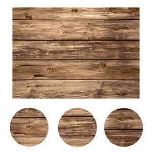 WOLADA 7x5FT Rustic Wood Wall Backdrop Natural Brown Wooden Board Photography Background Baby Shower Birthday Party Cake Table Decoration Banner Backdrops Photo Booth Prop 11839