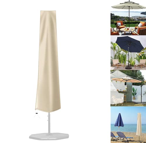 intent_Side Premium Patio Umbrella Cover Outdoor Waterproof With Zip Oxford Fabric, Market Parasol Covers For 9ft To 12ft Garden Outdoor, without Push Rod