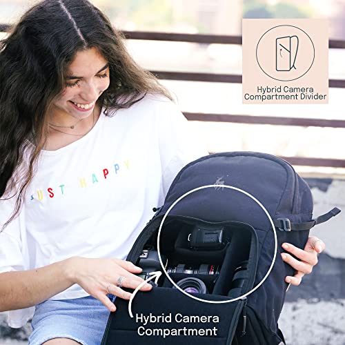 BREVITE Jumper Photo Compact Camera Backpack: A Minimalist & Travel-friendly Photography Backpack Compatible With Both Laptop & DSLR Accessories 18L (Black)