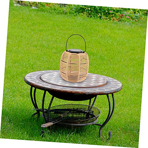 LABRIMP Landscape Light for Lawn Table Hanging LED Rattan Wedding Lights Decoration Handle with Patio Lantern Yard Garden Yellow Solar Lamp Outdoor