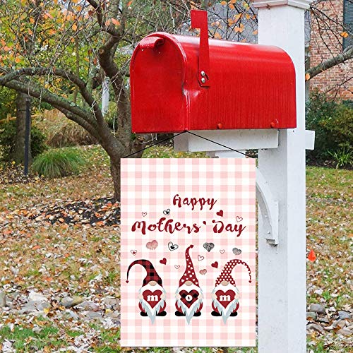 Spring Mothers Day Gnome Garden Flags for Outside 12x18 Double Sided Welcome Mom Vertical Garden Yard Flags Mother's Day Home Garden Decor Decorations