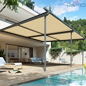 Patio Paradise 6' x 15' Sunblock Shade Cloth Roll,Beige Sun Shade Fabric 95% UV Resistant Mesh Netting Cover for Outdoor,Backyard,Garden,Plant,Greenhouse,Barn