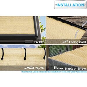 Patio Paradise 6' x 15' Sunblock Shade Cloth Roll,Beige Sun Shade Fabric 95% UV Resistant Mesh Netting Cover for Outdoor,Backyard,Garden,Plant,Greenhouse,Barn