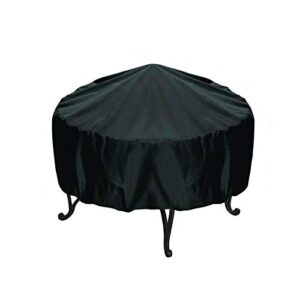 mkmkl outdoor garden round table dustproof and rainproof cover, dustproof round barbecue cover, bbq grill protection cover,black,130x71cm