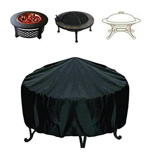 MKMKL Outdoor Garden Round Table dustproof and Rainproof Cover, dustproof Round Barbecue Cover, BBQ Grill Protection Cover,Black,130x71cm
