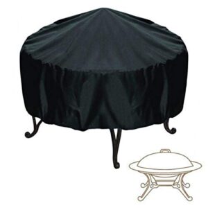 MKMKL Outdoor Garden Round Table dustproof and Rainproof Cover, dustproof Round Barbecue Cover, BBQ Grill Protection Cover,Black,130x71cm