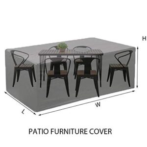 BWBG Patio Furniture Covers Waterproof, Outdoor Furniture Cover Rectangle Heavy Duty Garden Table Cover Square Tear Resistance Outdoor Dining Set Covers -Black Oxford Fabric ( 36X36X36inch)