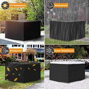 BWBG Patio Furniture Covers Waterproof, Outdoor Furniture Cover Rectangle Heavy Duty Garden Table Cover Square Tear Resistance Outdoor Dining Set Covers -Black Oxford Fabric ( 36X36X36inch)