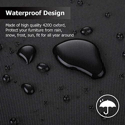 BWBG Patio Furniture Covers Waterproof, Outdoor Furniture Cover Rectangle Heavy Duty Garden Table Cover Square Tear Resistance Outdoor Dining Set Covers -Black Oxford Fabric ( 36X36X36inch)