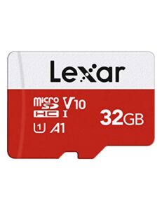 lexar 32gb micro sd card, microsdhc uhs-i flash memory card with adapter – up to 100mb/s, u1, class10, v10, a1, high speed tf card