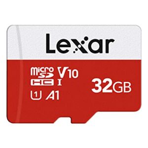 Lexar 32GB Micro SD Card, microSDHC UHS-I Flash Memory Card with Adapter - Up to 100MB/s, U1, Class10, V10, A1, High Speed TF Card