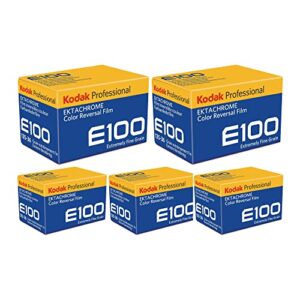 5 pack of kodak professional ektachrome e100 color film (35mm, 36 exposures)
