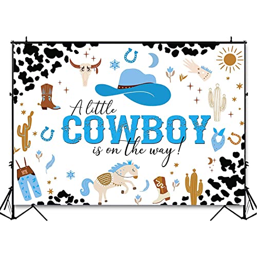 Avezano Cowboy Baby Shower Backdrop for Boy Wild West Theme Baby Shower Photography Background Western Rodeo Cow Country Baby Shower Party Decorations Photoshoot (7x5ft)