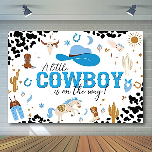 Avezano Cowboy Baby Shower Backdrop for Boy Wild West Theme Baby Shower Photography Background Western Rodeo Cow Country Baby Shower Party Decorations Photoshoot (7x5ft)