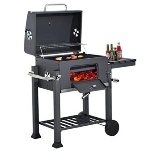 wdbby grill barbecue picnic grills kebab stove charcoal oven with waterproof black bbq grills for yard garden outdoor