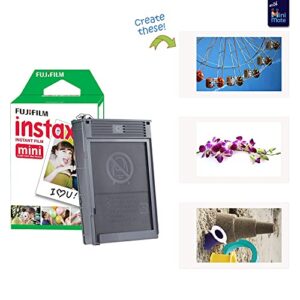 Fujifilm Instax Mini 11 Instant Camera Charcoal Gray + Minimate Custom Case + Fuji Instax Film 20 Sheets Twin Pack