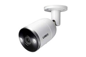 lorex 4k ultra hd indoor/outdoor active deterrence add-on metal ip security camera with smart motion plus, 150ft night vision, color night vision, two-way talk audio [requires recorder]