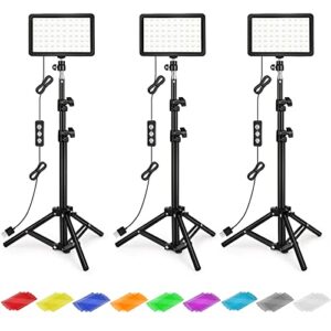 photography lighting kit dimmable 5600k usb led video studio streaming lights with adjustable tripod stand and color filters for table top/ photo video shooting