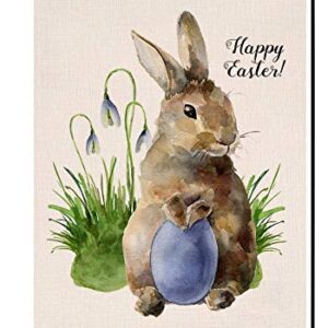 BLKWHT Easter Rabbit Small Garden Flag Vertical Double Sided 12 x 18 Inch Spring Bunny Yard Decor