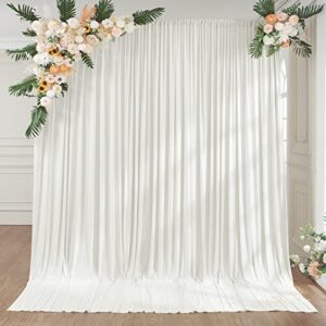 10ft x 10ft ivory wrinkle free thick fabric backdrop curtain drapes ivory backdrop panels background for wedding birthday baby shower party