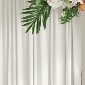 10ft x 10ft Ivory Wrinkle Free Thick Fabric Backdrop Curtain Drapes Ivory Backdrop Panels Background for Wedding Birthday Baby Shower Party