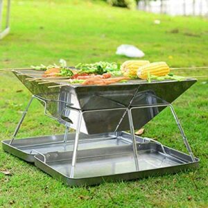 SHZBCDN Foldable Charcoal Grill, Portable BBQ Barbecue Grill Lightweight Simple Grill for Camping, Garden, Outdoor, Travel