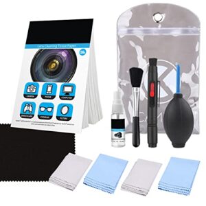 professional camera cleaning kit for dslr cameras (canon, nikon, pentax, sony) including 1 double sided lens cleaning pen / 1 bottle of alcohol free optical lens cleaning fluid / 1 booklet of 50 sheet