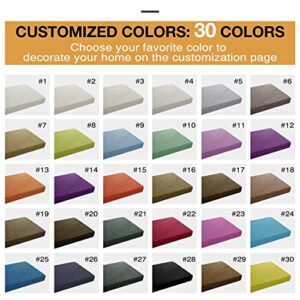 PHUSTJKL Custom Size Bench Cushion, 1.97IN Thick Patio Bench Cushion/Bay Window Seat Cushion, Non-Slip Washable Removable Cover Chair Pads for Indoor/Outdoor Bench Patio Furniture Swing-30 Colors