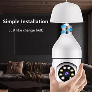 METRICSQUARE Light Bulb Security Camera Home Wireless WiFi Camera 360°PTZ Surveillance Camera Baby Monitor Nanny Cam Pet Camera Video Recording with Audio Remote Control with Phone APP