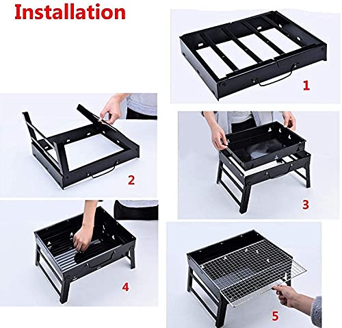 Portable Folding Charcoal Barbecue Grill Outdoor BBQ Utensil Stainless Steel BBQ for Garden Picnic Terrace Camping Travel,S