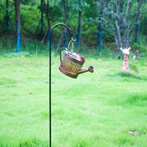 Garden Decor Solar Lights Outdoor Watering Can Decoration Hanging Lantern Waterproof for Lawn Patio Garden Courtyard Table Yard Pathway Walkway Outdoor Gardening Gifts, Warm White LED (Normal Size)