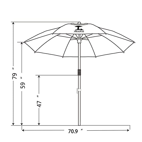 AosKe Beach Umbrella UV 50+,Umbrella with Sand Anchor & Tilt Aluminum Pole, Outdoor Sunshade umbrella with handbag, Portable Beach Umbrella with Carry Bag for Beach Patio Garden Outdoor- Orange